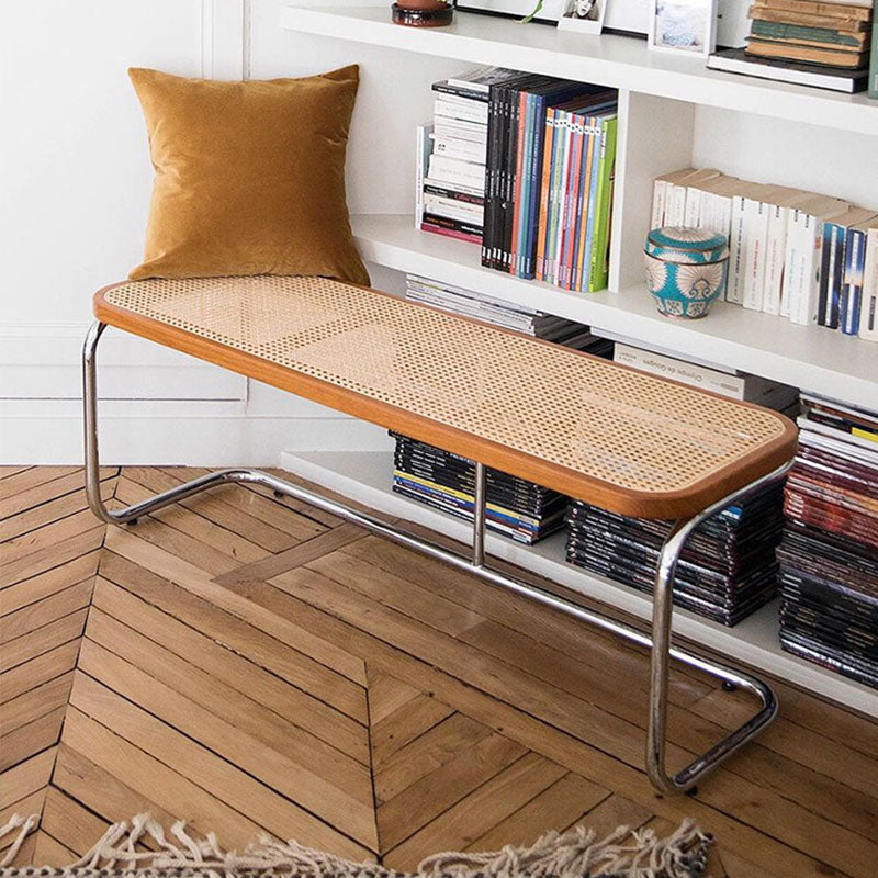 17.55-inch Width Bedroom Bench Tropical Rectangle Seating Bench Brown Clearhalo 'Benches' 'Chairs & Seating' 'furn' 'furn_benches' 'Furniture' 'Living Room Furniture' 6460233