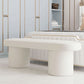 Contemporary Upholstered Bench Oval 17.7" Height Bedroom Bench with Legs Off-White Clearhalo 'Benches' 'Chairs & Seating' 'furn' 'furn_benches' 'Furniture' 'Living Room Furniture' 6460254