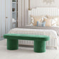 Contemporary Upholstered Bench Oval 17.7" Height Bedroom Bench with Legs Clearhalo 'Benches' 'Chairs & Seating' 'furn' 'furn_benches' 'Furniture' 'Living Room Furniture' 6460255