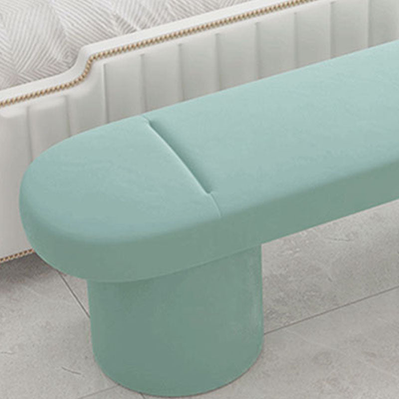 Contemporary Upholstered Bench Oval 17.7" Height Bedroom Bench with Legs Clearhalo 'Benches' 'Chairs & Seating' 'furn' 'furn_benches' 'Furniture' 'Living Room Furniture' 6460260