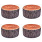 Round Pouf Upholstered Scratch Resistant Contemporary Fruit Printed Fabric Footstool 11"L x 11"W x 5.9"H Brown 4 Piece Set Clearhalo 'furn' 'furn_ottomans_poufs' 'Furniture' 'Living Room Furniture' 'Ottomans & Poufs' 'ottomans_poufs' 6460473