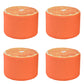 Round Pouf Upholstered Scratch Resistant Contemporary Fruit Printed Fabric Footstool 11"L x 11"W x 8"H Orange 4 Piece Set Clearhalo 'furn' 'furn_ottomans_poufs' 'Furniture' 'Living Room Furniture' 'Ottomans & Poufs' 'ottomans_poufs' 6460487