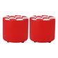 Contemporary Pouf Ottoman Faux Leather Tufted Square Pattern Cylinder Shape Ottoman 12"L x 12"W x 11"H Red 2 Piece Set Clearhalo 'furn' 'furn_ottomans_poufs' 'Furniture' 'Living Room Furniture' 'Ottomans & Poufs' 'ottomans_poufs' 6460705