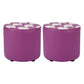 Contemporary Pouf Ottoman Faux Leather Tufted Square Pattern Cylinder Shape Ottoman 12"L x 12"W x 11"H Violet 2 Piece Set Clearhalo 'furn' 'furn_ottomans_poufs' 'Furniture' 'Living Room Furniture' 'Ottomans & Poufs' 'ottomans_poufs' 6460708