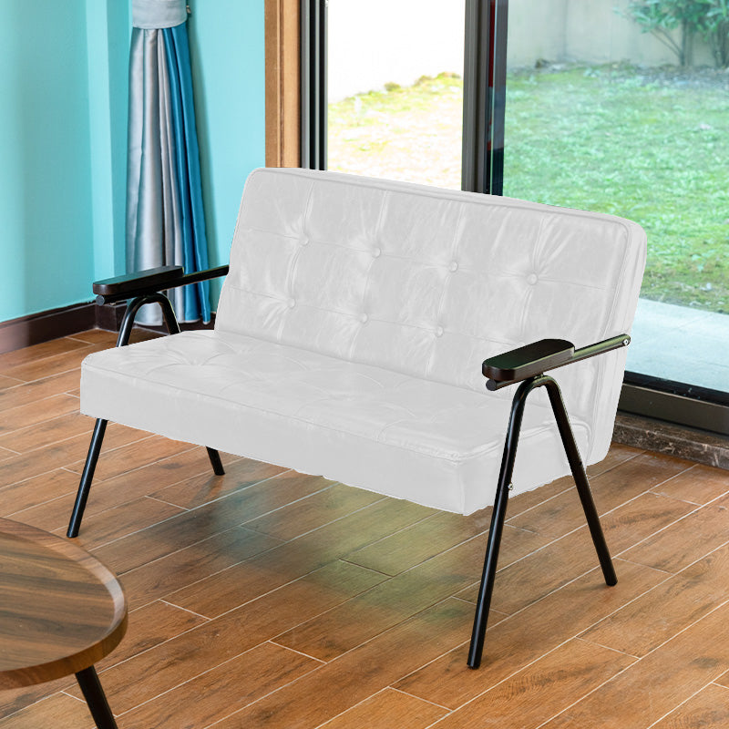 Sofá de brazo empotrado de sofá de cuero de 27.95 "con mechones con mechones posteriores