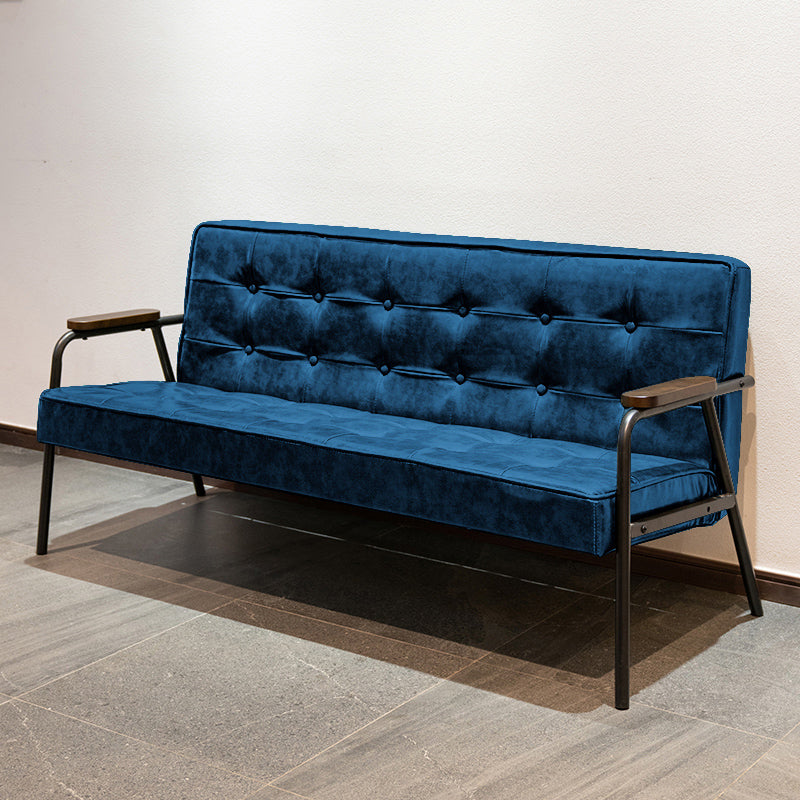 Sofá de brazo empotrado de sofá de cuero de 27.95 "con mechones con mechones posteriores