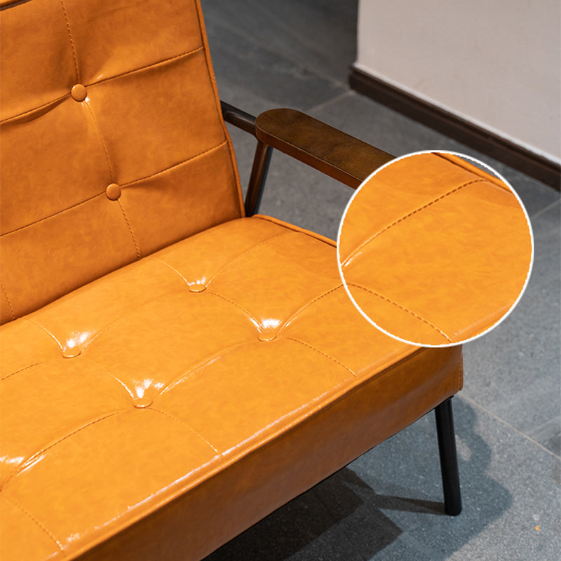Sofá de brazo empotrado de sofá de cuero de 27.95 "con mechones con mechones posteriores