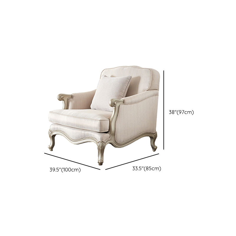 French Country Sloped Arms Sofa with Tight Back in Solid Wood