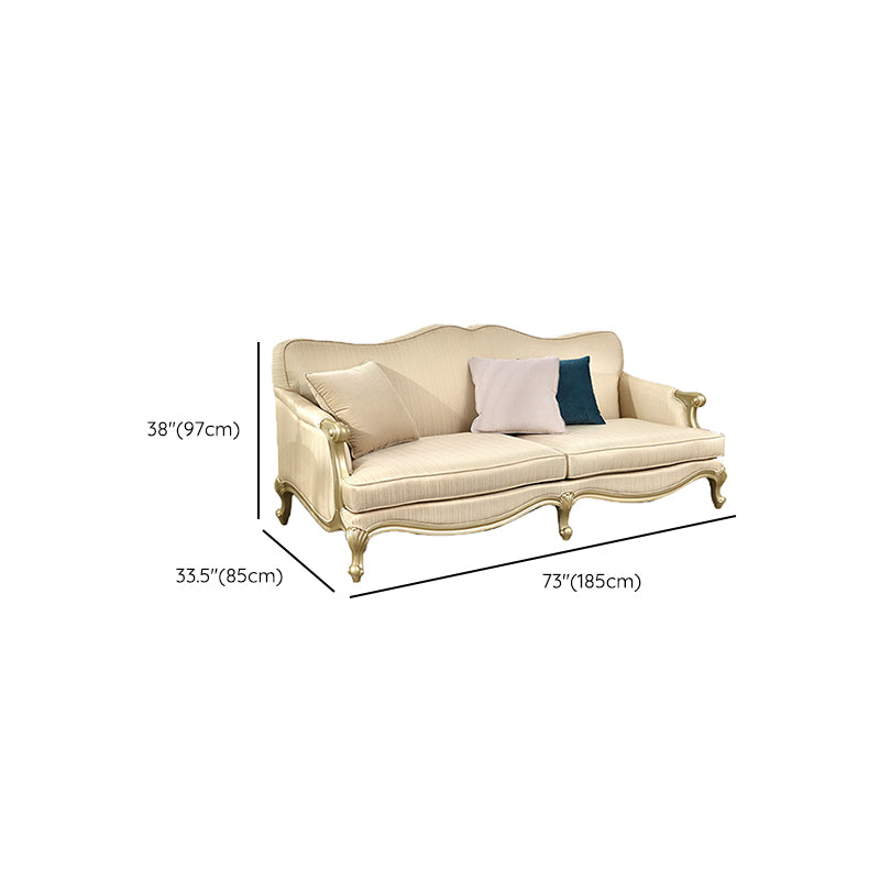 French Country Sloped Arms Sofa with Tight Back in Solid Wood