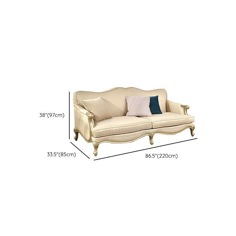 French Country Sloped Arms Sofa with Tight Back in Solid Wood