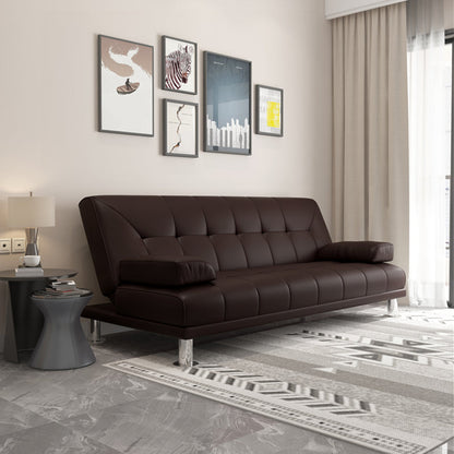 Sofa convertible de 33,46 "Sofa large en cuir en cuir avec dos biscuit