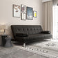 Sofa convertible de 33,46 "Sofa large en cuir en cuir avec dos biscuit