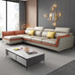 Scandinavian Faux Leather Seating Living Room Flared Arm Cushions sofa Beige Left Clearhalo 'furn' 'furn_sectionals' 'Furniture' 'Living Room Furniture' 'Sectionals' 6461259