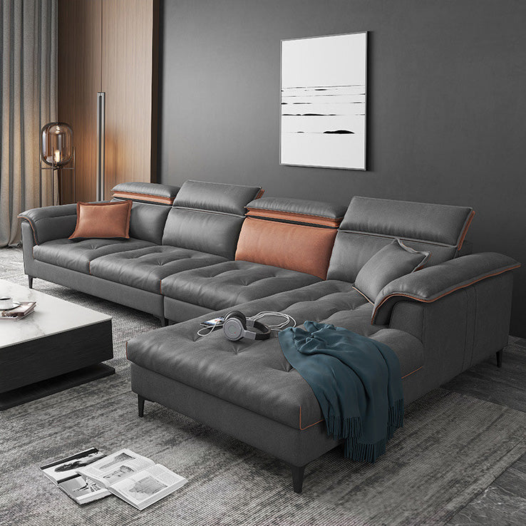 Contemporary Faux Leather Living Room sofa Pillow Top Arm Cushions Seating