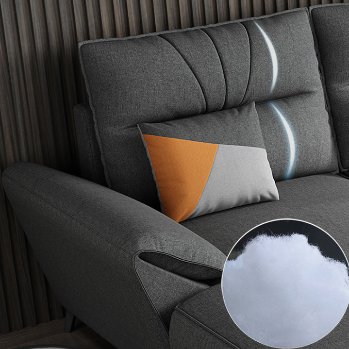 Scandinavische woonkamer stoffen kussens kussent bovenarm zitplaatsen