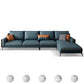 70" Wide Mid-Century Modern Sectional Sofa Leather Sleeper Sectional