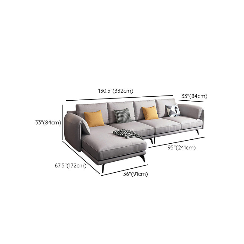 180 cm brede Scandinavische sectionele bank, lichtgrijze slaapbank