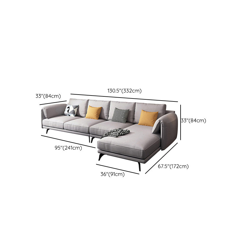 180 cm brede Scandinavische sectionele bank, lichtgrijze slaapbank