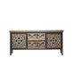 Industrial Accent Cabinet Metal and Wood Chest in Distressed Finish 47.2"L x 13.8"W x 21.7"H Clearhalo 'Cabinets & Chests' 'cabinets_chests' 'furn' 'furn_cabinets_chests' 'Furniture' 'Living Room Furniture' 6461463