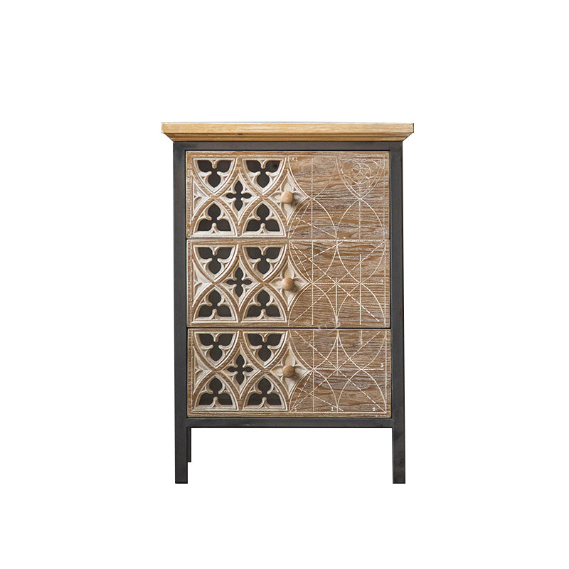 Industrial Accent Cabinet Metal and Wood Chest in Distressed Finish 20"L x 14"W x 27.5"H Clearhalo 'Cabinets & Chests' 'cabinets_chests' 'furn' 'furn_cabinets_chests' 'Furniture' 'Living Room Furniture' 6461467