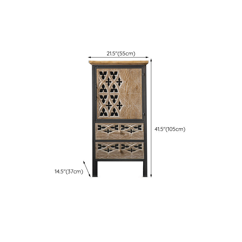 Industrial Accent Cabinet Metal and Wood Chest in Distressed Finish Clearhalo 'Cabinets & Chests' 'cabinets_chests' 'furn' 'furn_cabinets_chests' 'Furniture' 'Living Room Furniture' 6461477