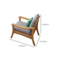 Pillow Back Wood Settee No Distressing Stationary Sofa for Living Room