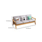 Pillow Back Wood Settee No Distressing Stationary Sofa for Living Room