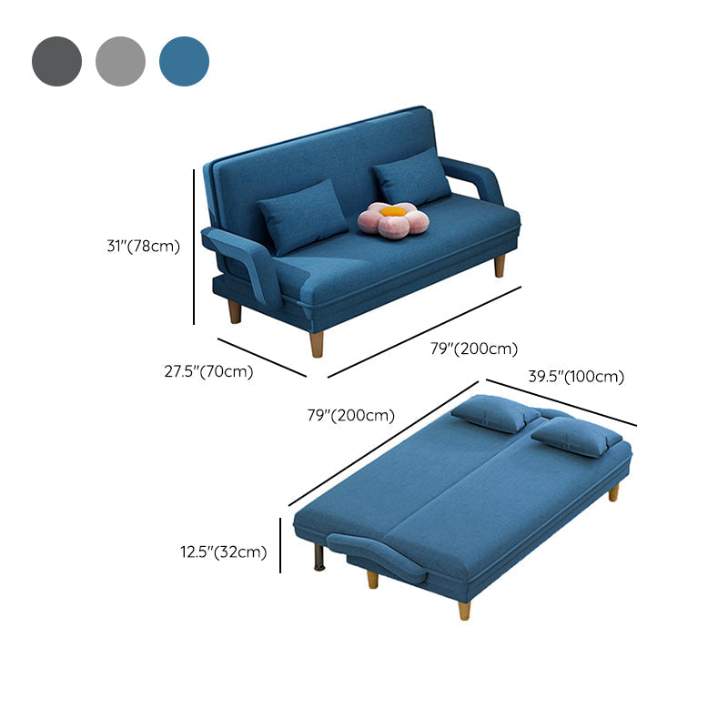 Contemporary Convertible Sofa Bed with Pillows for Living Room