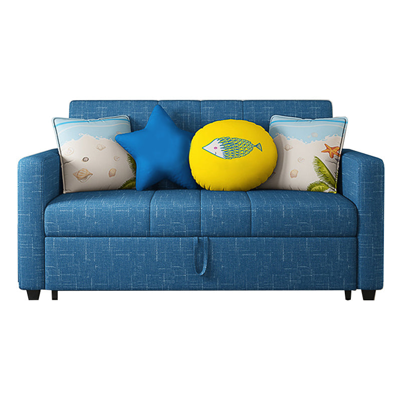 Divano a braccio quadrato convertibile con cuscini divano letto in blu scuro per appartamento