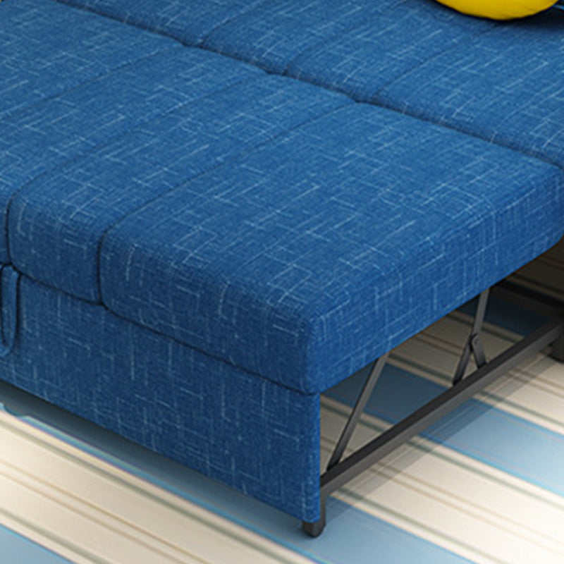 Divano a braccio quadrato convertibile con cuscini divano letto in blu scuro per appartamento