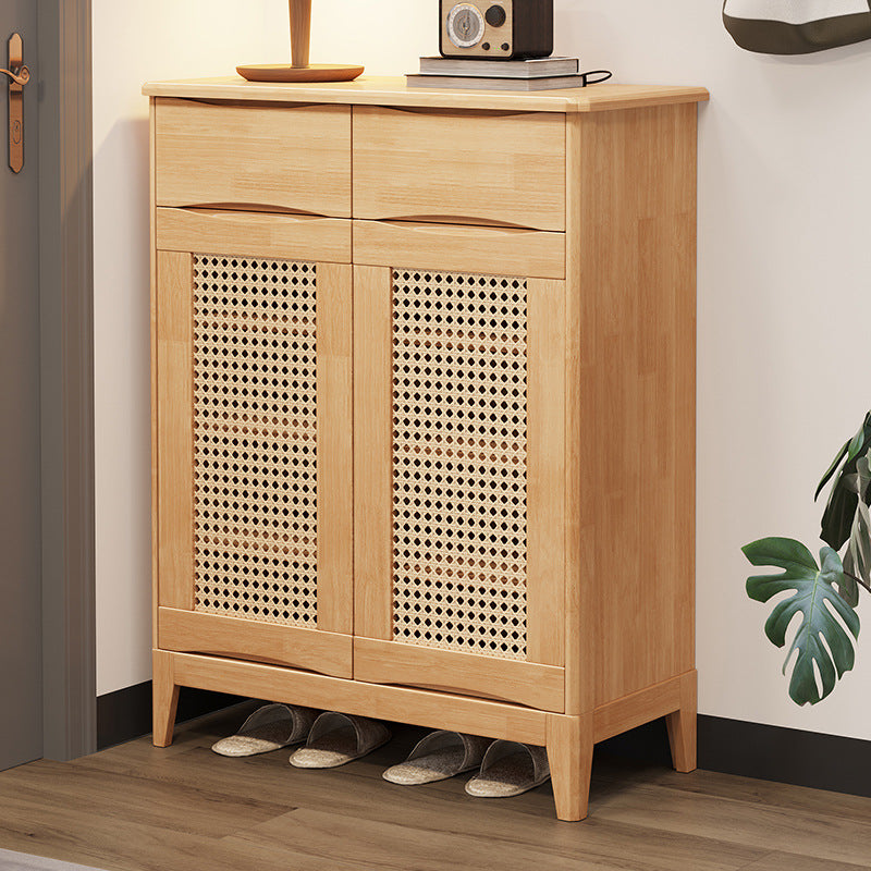 40.15" Tall 2/3 - Door Accent Cabinet Rubberwood Cabinet in Brown/Natural Natural 2 Clearhalo 'Cabinets & Chests' 'cabinets_chests' 'furn' 'furn_cabinets_chests' 'Furniture' 'Living Room Furniture' 6461547