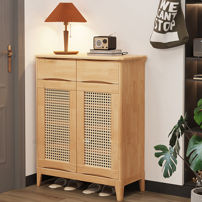 40.15" Tall 2/3 - Door Accent Cabinet Rubberwood Cabinet in Brown/Natural Clearhalo 'Cabinets & Chests' 'cabinets_chests' 'furn' 'furn_cabinets_chests' 'Furniture' 'Living Room Furniture' 6461555