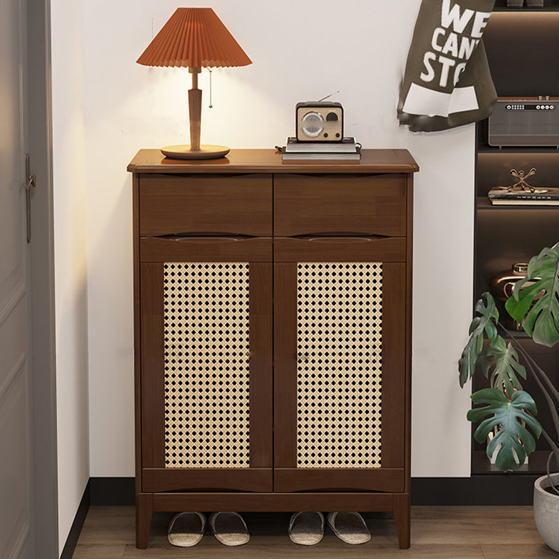 40.15" Tall 2/3 - Door Accent Cabinet Rubberwood Cabinet in Brown/Natural Clearhalo 'Cabinets & Chests' 'cabinets_chests' 'furn' 'furn_cabinets_chests' 'Furniture' 'Living Room Furniture' 6461556