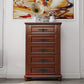 Mid-Century Modern Wood Chest 43.3" Tall 5 - Drawer Accent Chest Brown Clearhalo 'Cabinets & Chests' 'cabinets_chests' 'furn' 'furn_cabinets_chests' 'Furniture' 'Living Room Furniture' 6461562