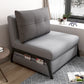 Gray Contemporary Convertible Sofa Bed Armless Seating with Pillows