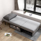 Gray Contemporary Convertible Sofa Bed Armless Seating with Pillows