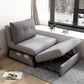 Gray Contemporary Convertible Sofa Bed Armless Seating with Pillows