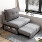 Gray Contemporary Convertible Sofa Bed Armless Seating with Pillows