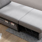 Gray Contemporary Convertible Sofa Bed Armless Seating with Pillows