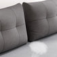 Gray Contemporary Convertible Sofa Bed Armless Seating with Pillows
