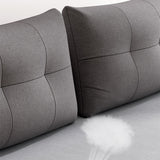 Gray Contemporary Convertible Sofa Bed Armless Seating with Pillows