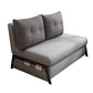 Gray Contemporary Convertible Sofa Bed Armless Seating with Pillows