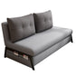 Gray Contemporary Convertible Sofa Bed Armless Seating with Pillows