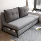 Gray Contemporary Convertible Sofa Bed Armless Seating with Pillows