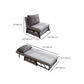 Gray Contemporary Convertible Sofa Bed Armless Seating with Pillows