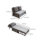 Gray Contemporary Convertible Sofa Bed Armless Seating with Pillows