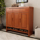 Mid-Century Modern Accent Cabinet Rubberwood 3 - Drawer With Doors Cabinet Medium Wood Clearhalo 'Cabinets & Chests' 'cabinets_chests' 'furn' 'furn_cabinets_chests' 'Furniture' 'Living Room Furniture' 6461606