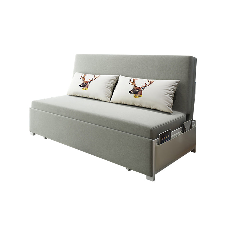 Graue Armloss Sitzgelegenheiten mit Kissen Cabrio -Sofa mit Lagerung