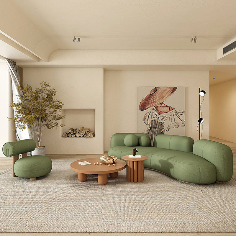 Eigentijdse strakke achterbank armloze gebogen loveseat voor woonkamer