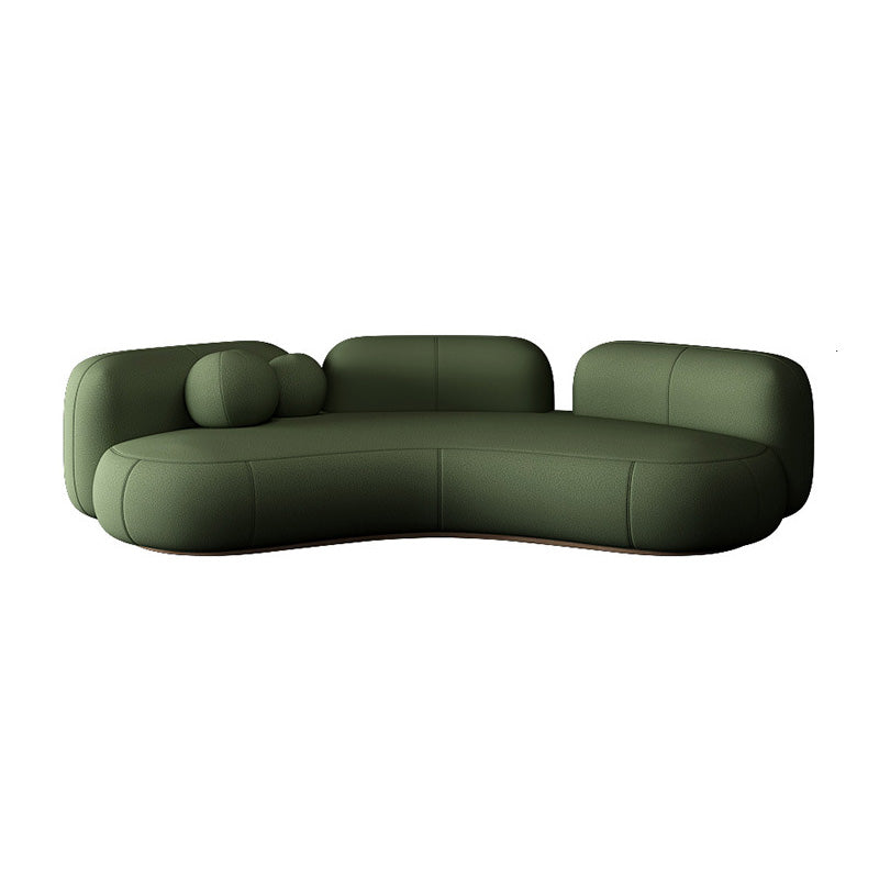 Eigentijdse strakke achterbank armloze gebogen loveseat voor woonkamer